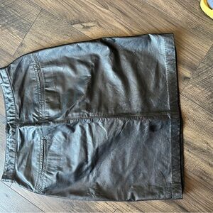 Charles Klein vintage Black Leather Skirt